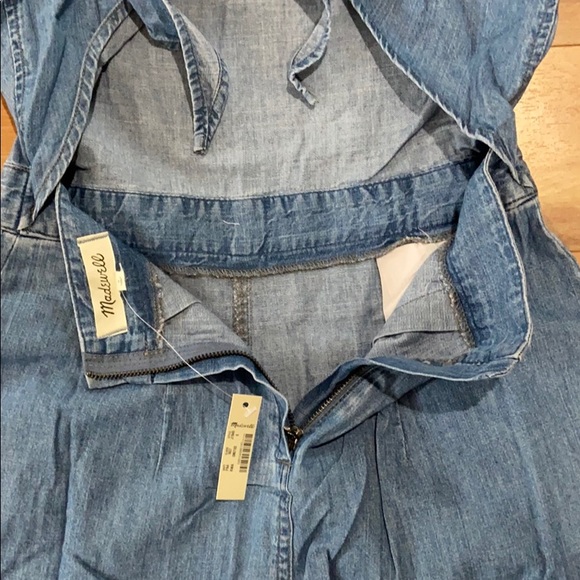 💖8/22💖Madewell Denim ApronBow-Back Jumpsuit - Picture 5 of 7